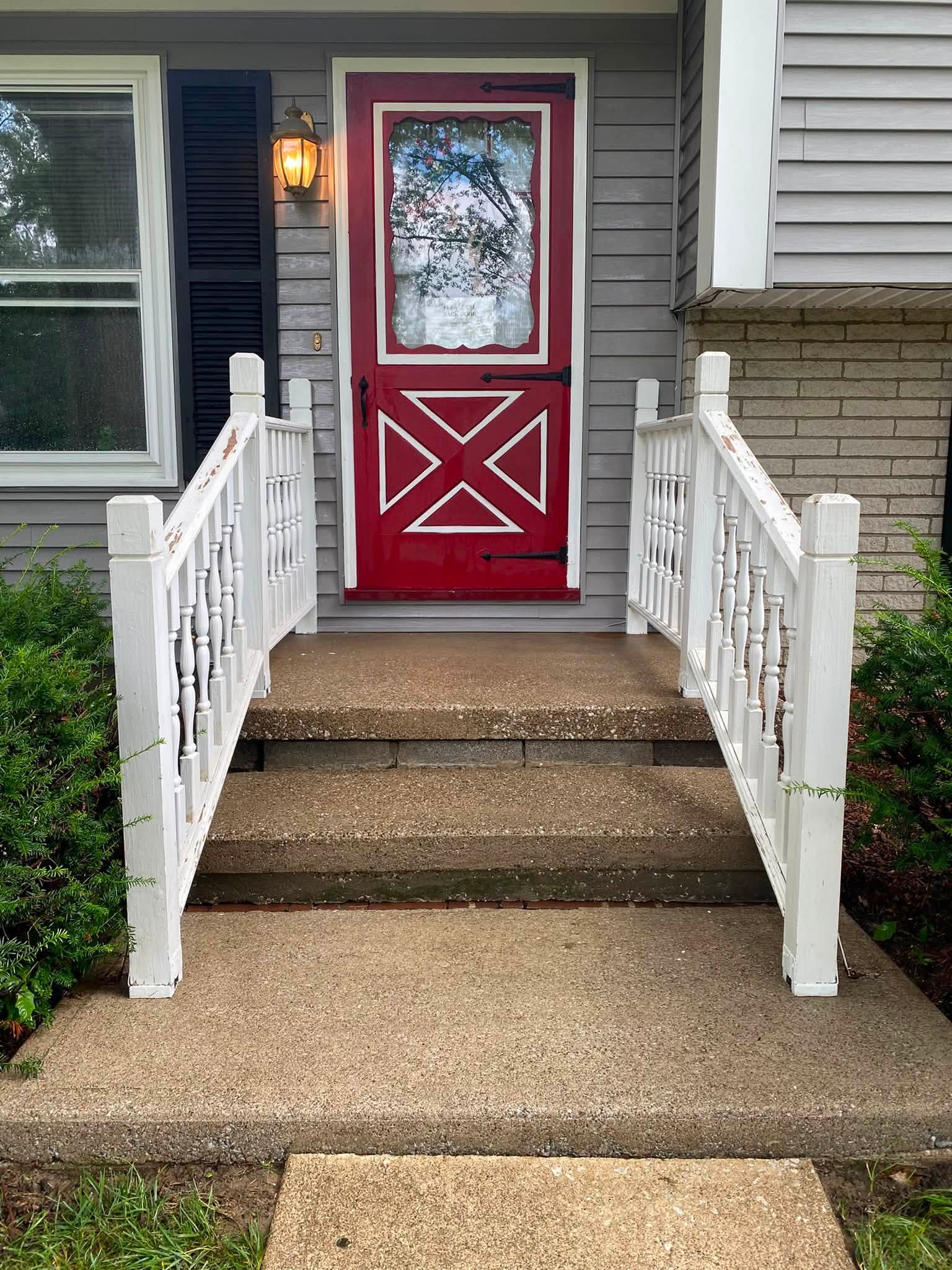 The same steps after cleaning, the concrete back to a clean even tone